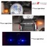Allextreme EXSIAB2 Dual Tone LED Side Indicator Light Front Rear Universal Fit Turn Signal Lamp for Bikes and Motorcycles (Amber & Blue, 2 PCS)