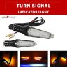Allextreme EXSIAB2 Dual Tone LED Side Indicator Light Front Rear Universal Fit Turn Signal Lamp for Bikes and Motorcycles (Amber & Blue, 2 PCS)