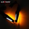 Allextreme EXSIAB2 Dual Tone LED Side Indicator Light Front Rear Universal Fit Turn Signal Lamp for Bikes and Motorcycles (Amber & Blue, 2 PCS)