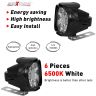Allextreme EX6FS2P Imported 6 LED Fog Light Waterproof Pod Driving Spot Head Lamp with Handlebar Switch for Bikes & Cars(10W, White Light, 2 PCS, 6 Months Warranty)