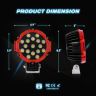 Allextreme EX7M2R1 7 Inch Round Led Fog Light Universal 17 LED Off Road Driving Roof Lamp for Jeep Bikes and Cars (51W, White Light, 1 PC)