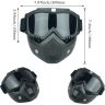 Allextreme Motorcycle Protective Goggles Anti Scratch Windproof UV Protective Visor Bike Dirt Face Shield with Soft Foam Padded Detachable Mask & Elastic Strap for Riding Cycling (Black, 1 Pc)