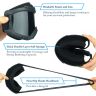 Allextreme Motorcycle Protective Goggles Anti Scratch Windproof UV Protective Visor Bike Dirt Face Shield with Soft Foam Padded Detachable Mask & Elastic Strap for Riding Cycling (Black, 1 Pc)