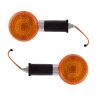 Allextreme EXTSLBY2 Yellow Glass Turn Signal Side Indicator Lights Front Rear Blinkers Lamp for Bikes & Motorcycle (Amber Light, 2 PCS)