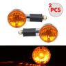 Allextreme EXTSLBY2 Yellow Glass Turn Signal Side Indicator Lights Front Rear Blinkers Lamp for Bikes & Motorcycle (Amber Light, 2 PCS)