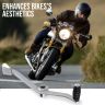 Allextreme Gear Pedal Lever Bike Accessory Heel Toe Gear Shifter Arms Durable Strength Lightweight for Motorcycle (Silver)