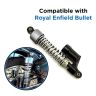 AllExtreme EXRSAB1 Rear Shocker Suspension Spring Adjustable Bike Shock Absorber for Bullet Motorcycle (Silver, 2 Pcs)