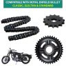 AllExtreme Topbird Bike Chain Sprocket Kit Heavy Duty Enhanced Performance & Durability Compatible with Royal Enfield Bullet Classic 350 CC Smooth Power Transmission