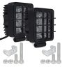 Allextreme EX9LGF2 4 Inch Square Flood Beam 9 LED Fog Light with Mounting Bracket for Car and Motorcycle (27W, White Light, 2 PCS)