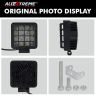 Allextreme EX9LGF2 4 Inch Square Flood Beam 9 LED Fog Light with Mounting Bracket for Car and Motorcycle (27W, White Light, 2 PCS)