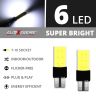 Allextreme EXT6SCW Universal T10 LED Parking Light 6 SMD Super Bright Chipset Silicone License Plate Dome Indicator Lamp Bulb for Car Bike and Motorcycle (3W, White, 2 PCS)