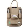 Allextreme PU Leather Car Auto Seat Back Multi Pocket Organizer Universal Backseat Travel Bag for Tissue Box, Bottle and Document Storage (Beige)