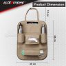 Allextreme PU Leather Car Auto Seat Back Multi Pocket Organizer Universal Backseat Travel Bag for Tissue Box, Bottle and Document Storage (Beige)