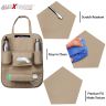 Allextreme PU Leather Car Auto Seat Back Multi Pocket Organizer Universal Backseat Travel Bag for Tissue Box, Bottle and Document Storage (Beige)