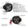 Allextreme EX6FS2P Imported 6 LED Fog Light Mirror Mount Driving Spot Head Lamp with Switch for Motorcycle and Cars (With Switch 10W, White, 2 PCS)