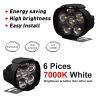 Allextreme EX6FS2P Imported 6 LED Fog Light Mirror Mount Driving Spot Head Lamp with Switch for Motorcycle and Cars (With Switch 10W, White, 2 PCS)
