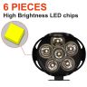 Allextreme EX6FS2P Imported 6 LED Fog Light Mirror Mount Driving Spot Head Lamp with Switch for Motorcycle and Cars (With Switch 10W, White, 2 PCS)