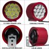 Allextreme EX12FH1 12 LED Fog Light with Attached High Decibel Loud Sound Horn for Motorcycle and Cars (Random Colors, 1 PC)
