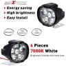 Allextreme EX6F3S2 Imported 6 LED Fog Light Waterproof Pod Driving Spot Head Lamp for Bikes Cars and Motorcycle (10W, White Light, 2 PCS, 6 Months Warranty)