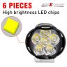 Allextreme EX6F3S2 Imported 6 LED Fog Light Waterproof Pod Driving Spot Head Lamp for Bikes Cars and Motorcycle (10W, White Light, 2 PCS, 6 Months Warranty)