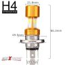 Allextreme EXH4MPL H4 Missile Projector LED Headlight Bulb for Motorcycle, Scooter, Car, Truck, ATV (9W, Golden, 2 PCS)