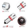 Allextreme EXBA9SW3 BA9S 2 PCS LED Parking Light 1 W Super Bright White 2 SMD Car Interior License Plate Wedge Dome Trunk Dashboard Bulb for Car Bike and Motorcycle (Red)