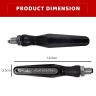 Allextreme EXTSI2A Bar Style 9 LED Side Indicator Light Front Rear Universal Fit Turn Signal Lamp for Bikes and Motorcycles (Amber, 2 PCS)