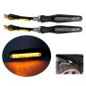 Allextreme EXTSI2A Bar Style 9 LED Side Indicator Light Front Rear Universal Fit Turn Signal Lamp for Bikes and Motorcycles (Amber, 2 PCS)