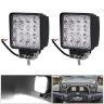 Allextreme EX4ISF1 48W 4 Inch Foglight 16 LED Square Pod Waterproof Flood Driving Lamp for Car Truck Jeep SUV ATV (Pack of 1, White)