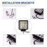Allextreme EX4ISF1 48W 4 Inch Foglight 16 LED Square Pod Waterproof Flood Driving Lamp for Car Truck Jeep SUV ATV (Pack of 1, White)