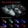 AllExtreme EX09LRC 4X 9 LED Multi-Colour RGB Car Interior Decorative Light Car Under Dash Interior Floor Strip Lightning Kit with Car Charger and Sounds Activated Wireless IR Remote Control (6W)
