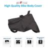 AllExtreme EXSBCB1 Universal Waterproof Motorcycle Bike Body Cover for All Weather Outdoor Sun Wind and Rain Protection (Extra Large, Black)