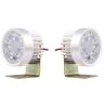 Allextreme EX6RFW2 Universal 6 LED Round Fog Light Waterproof Off Road Driving Flood Lamp with Metal Stand for All Bikes and Cars (6W, White, 2 PCS)