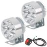 Allextreme EXG9FGS 9 LED Round Fog Light Spot Beam Waterproof Heavy Duty Work Light with Switch for Motorcycle Jeep Off Road Cars Truck Boat (9W, White Light, 2 PCS)