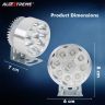 Allextreme EXG9FGS 9 LED Round Fog Light Spot Beam Waterproof Heavy Duty Work Light with Switch for Motorcycle Jeep Off Road Cars Truck Boat (9W, White Light, 2 PCS)