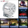 Allextreme EXG9FGS 9 LED Round Fog Light Spot Beam Waterproof Heavy Duty Work Light with Switch for Motorcycle Jeep Off Road Cars Truck Boat (9W, White Light, 2 PCS)