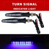 Allextreme EXBILB2 Bar Style 9 LED Side Indicator Light Front Rear Universal Fit Turn Signal Lamp for Bikes and Motorcycles (Blue, 2 PCS)