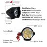 Allextreme EX12LDWS 6 LED Fog Light White Light Waterproof Mirror Mount Driving Work Lamp with Mounting Holes for Motorcycles and Cars (9W, 2 PCS)
