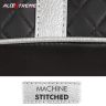 Allextreme Motorcycle Seat Cover PU Leather Anti Skid Split Water-Resistant Bike Cushion Compatible with All Motorcycles- (Silver, Model-19)