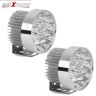 Allextreme EX18RF2 18 LED Round Fog Light Spot Beam Waterproof Pod Driving Work Lamp for Motorcycle and Cars (27W, White Light, 2 PCS)