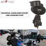 AllExtreme EXUMCB1 Universal USB Charger Mobile Charging Socket with LED Power Indicator for Bike Car Motorcycle ATV (Black)