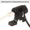 AllExtreme EXUMCB1 Universal USB Charger Mobile Charging Socket with LED Power Indicator for Bike Car Motorcycle ATV (Black)