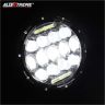 Allextreme EXLHLS2 7inch Round Ring 13 LED Headlight with Turn Signal Lights for Jeep Wrangler (12-30V, 75W, Pack of 2)