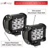Allextreme EXMI6FL 6 LED Fog Light 4 Inch Double Output Power Spot Flood Water Resistant Driving Lamp for Motorcycle Bike Car Off-road ATV SUV (18W, 2 PCS)