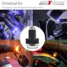 AllExtreme EXBYTL2P Imported Motorcycle 7/8" Handlebar Turn Signal LED Light Indicator Dual Color Blinker End Plug Cap DRL Lamp for all Bikes (Blue & Yellow, 2 PCS)