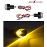 AllExtreme EXBYTL2P Imported Motorcycle 7/8" Handlebar Turn Signal LED Light Indicator Dual Color Blinker End Plug Cap DRL Lamp for all Bikes (Blue & Yellow, 2 PCS)