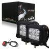 Allextreme Universal 6 LED Fog Light Spot Flood Water Resistant Driving Lamp with Handlebar Switch for Motorcycle Bike Car Off-road ATV SUV (18 W, 2 Pcs)