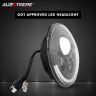 Allextreme 7 Inch Half Ring H4 H13 LED Headlight with DRL, High/Low Beam and Halo Ring Angel Eyes for Motorcycles and Cars (Pack of 2)
