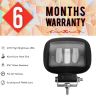 Allextreme EX3FB1P 40W 3 LED Headlight Lamp Universal Water Resistant Off Road Driving Fog Light with Mounting Brackets for Thar Wrangler SUV (White, 1 PC, 6 Months Warranty)