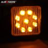 Allextreme EX9LSYW1 9 LED Square Fog Light 4 Inch Waterproof Flood Spot Combo Beam Driving Strobe Lamp for Car, Bike and Motorcycles (27W, White and Yellow, 1 PC)